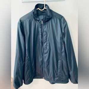 LL Bean Men's Jacket Lightweight Fleece-lined Full Zip Nylon Blue XL